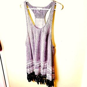 Victoria’s Secret Fringe Swim Cover-Up Black White